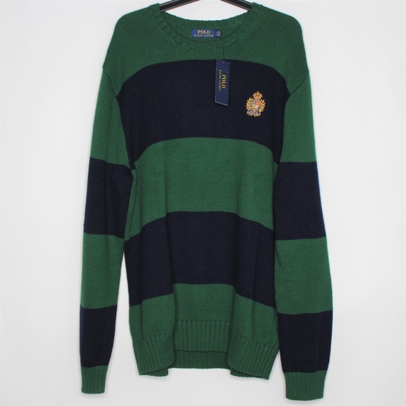Polo Ralph Lauren Other - Polo Ralph Lauren Striped Crest Sweater NWT R1006